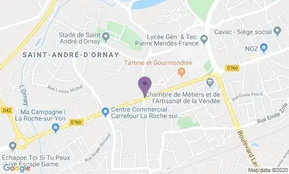 Localisation Crédit Mutuel Agence de La Roche sur Yon Saint André