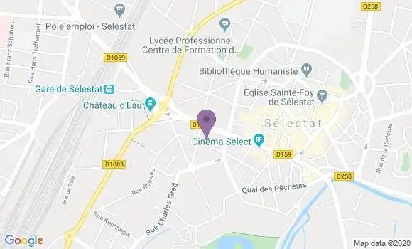 Localisation Société Générale Agence de Sélestat