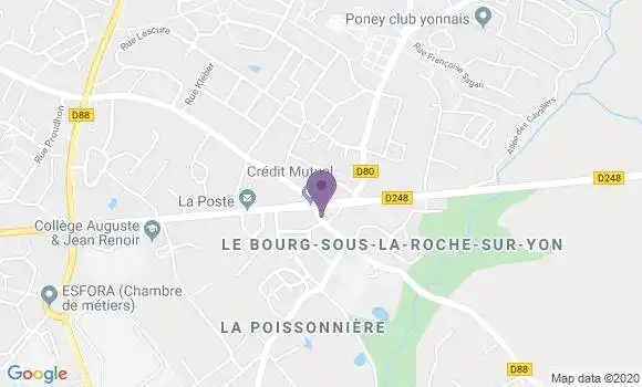 Localisation Crédit Mutuel Agence de La Roche sur Yon le Bourg