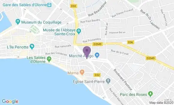 Localisation Crédit Mutuel Agence de Les Sables d