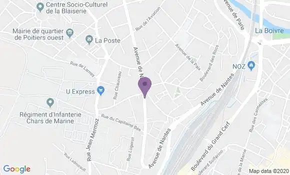Localisation Crédit Mutuel Agence de Poitiers Ouest