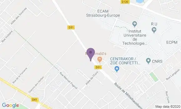 Localisation Société Générale Agence de Strasbourg
