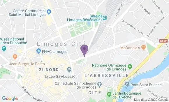 Localisation Crédit Mutuel Agence de Limoges Jourdan Colisée