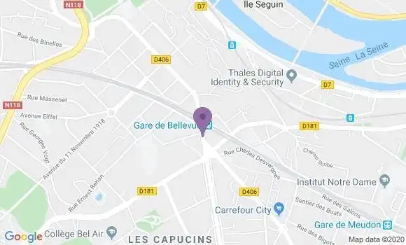 Localisation Crédit Mutuel Agence de Meudon Bellevue