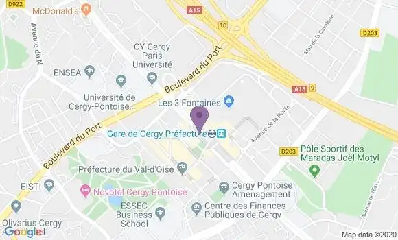 Localisation Crédit Mutuel Agence de Cergy Pontoise