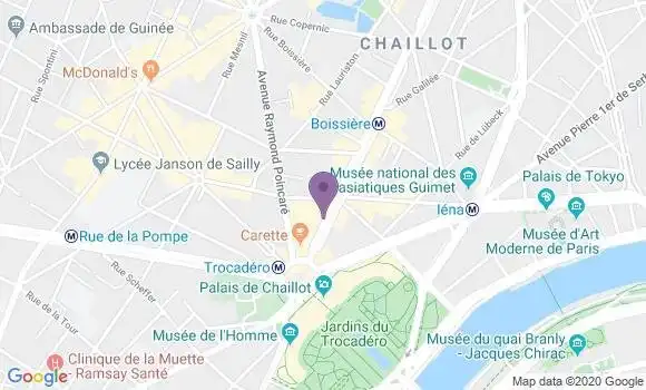 Localisation CIC Agence de Paris Kleber