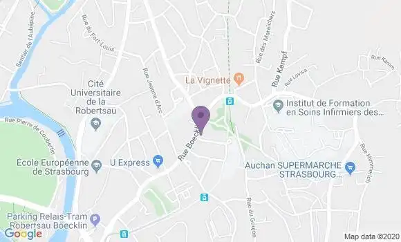 Localisation Société Générale Agence de Strasbourg Boecklin