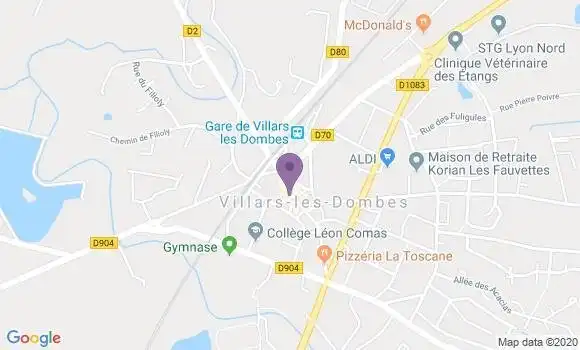 Localisation Banque Populaire Agence de Villars les Dombes