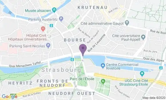 Localisation Société Générale Agence de Strasbourg Bourse