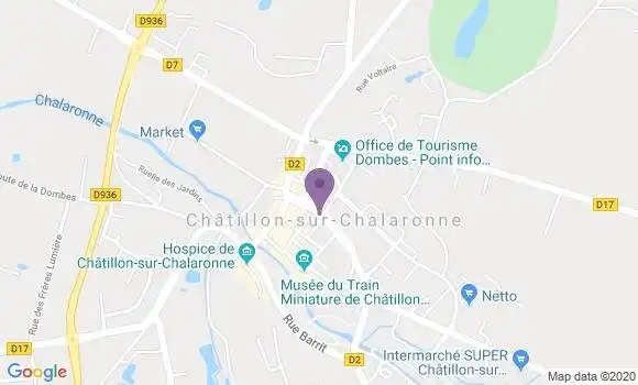 Localisation Banque Populaire Agence de Châtillon sur Chalaronne