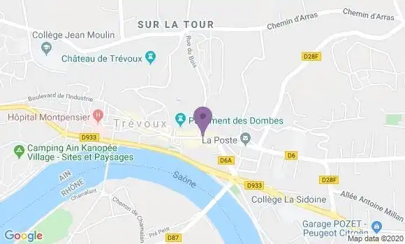 Localisation Banque Populaire Agence de Trévoux