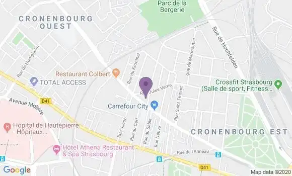 Localisation Société Générale Agence de Strasbourg Cronenbourg
