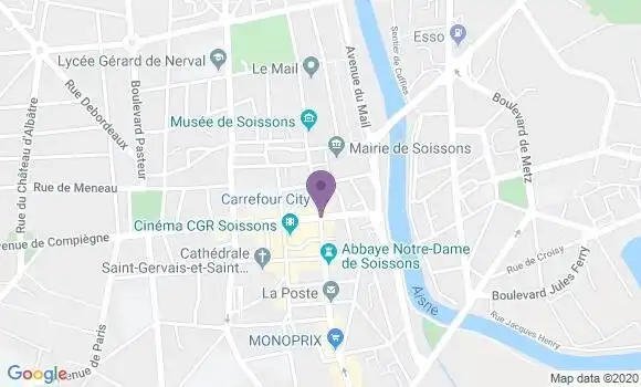 Localisation Banque Populaire Agence de Soissons Gouraud