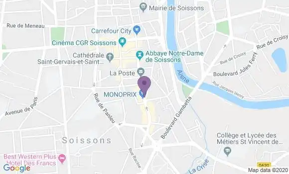 Localisation Banque Populaire Agence de Soissons