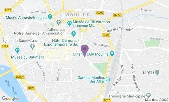 Localisation Banque Populaire Agence de Moulins