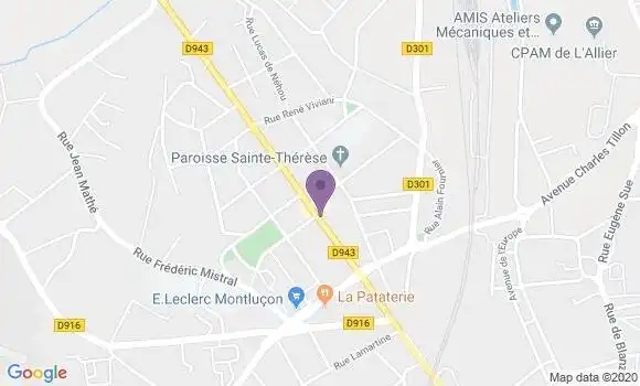Localisation Banque Populaire Agence de Montluçon les Marais