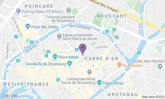 Localisation Société Générale Agence de Strasbourg Dôme