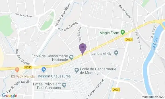 Localisation Banque Populaire Agence de Montluçon Jules Guesde