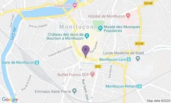 Localisation Banque Populaire Agence de Montluçon