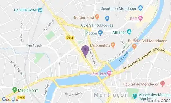 Localisation Banque Populaire Agence de Montluçon Ville Gozet
