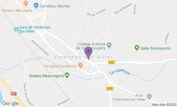 Localisation Banque Populaire Agence de Varennes sur Allier