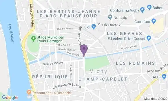 Localisation Banque Populaire Agence de Vichy Jeanne d