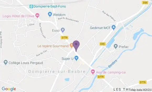 Localisation Banque Populaire Agence de Dompierre sur Besbre