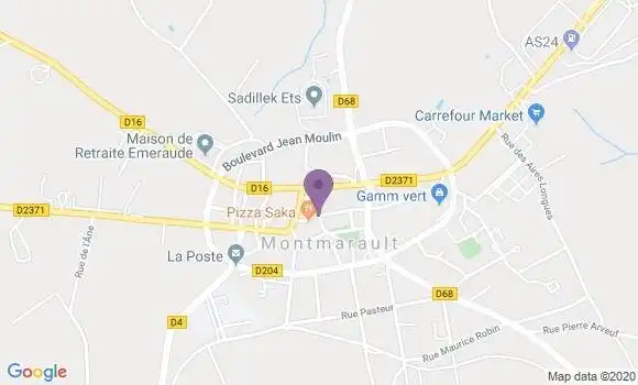 Localisation Banque Populaire Agence de Montmarault