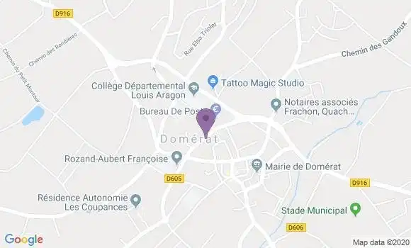 Localisation Banque Populaire Agence de Domérat