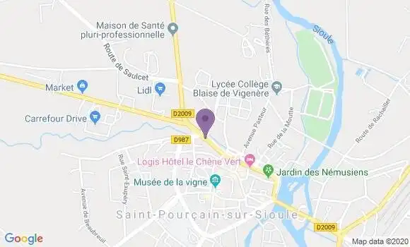 Localisation Banque Populaire Agence de Saint Pourcain sur Sioule