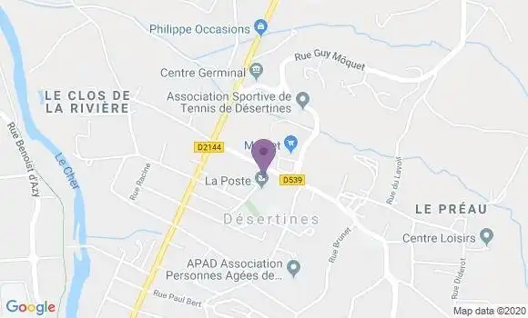 Localisation Banque Populaire Agence de Désertines