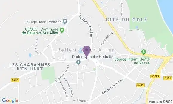Localisation Banque Populaire Agence de Bellerive sur Allier