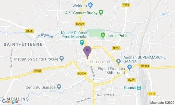 Localisation Banque Populaire Agence de Gannat