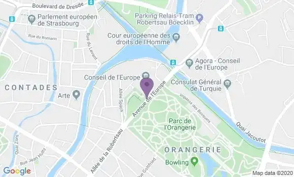 Localisation Société Générale Agence de Strasbourg Europe