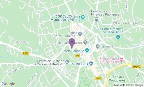 Localisation Banque Populaire Agence de Manosque