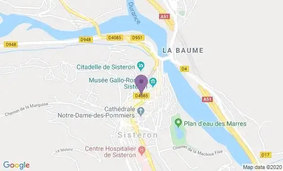 Localisation Banque Populaire Agence de Sisteron