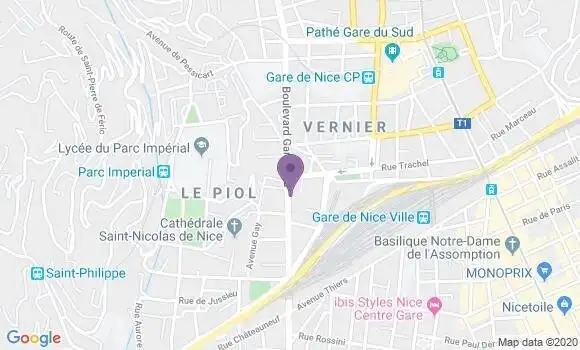 Localisation Banque Populaire Agence de Nice Gambetta