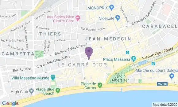 Localisation Banque Populaire Agence de Nice Buffa