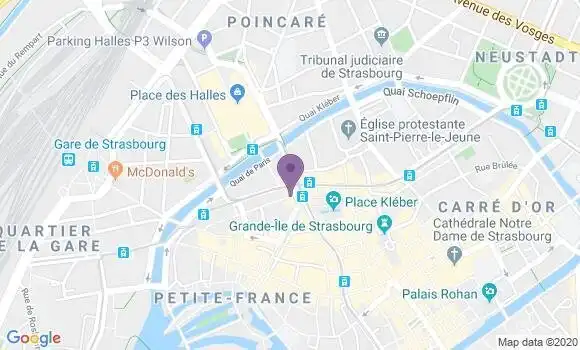 Localisation Société Générale Agence de Strasbourg Homme de Fer