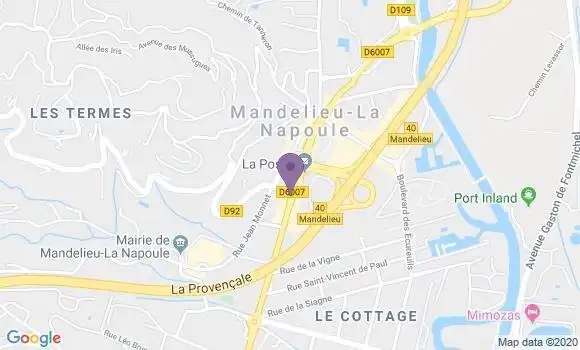 Localisation Banque Populaire Agence de Mandelieu