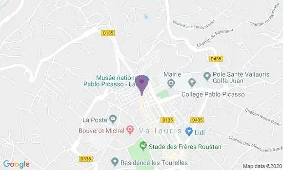 Localisation Banque Populaire Agence de Vallauris