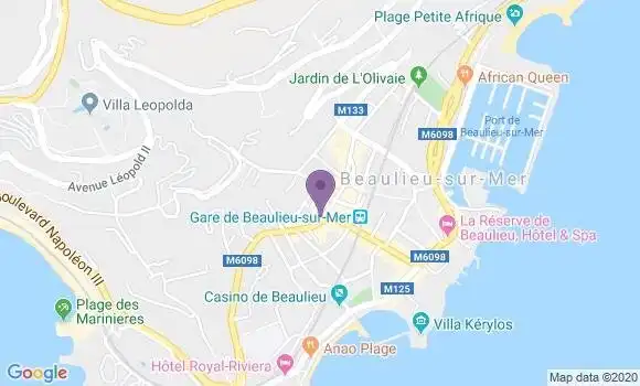 Localisation Banque Populaire Agence de Beaulieu sur Mer