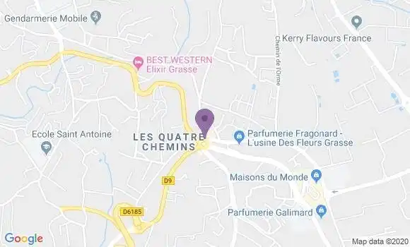 Localisation Banque Populaire Agence de Grasse 4 Chemins