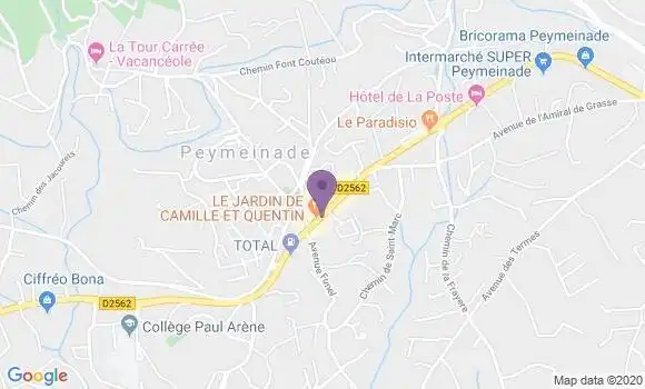 Localisation Banque Populaire Agence de Peymeinade