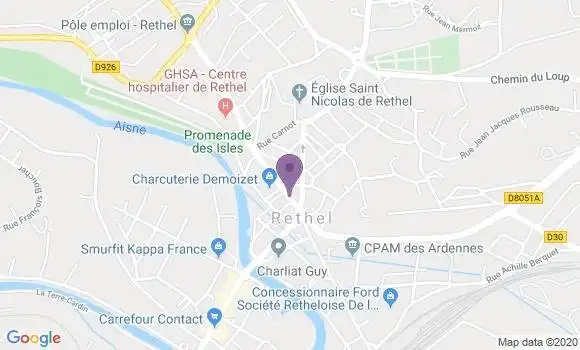 Localisation Société Générale Agence de Rethel