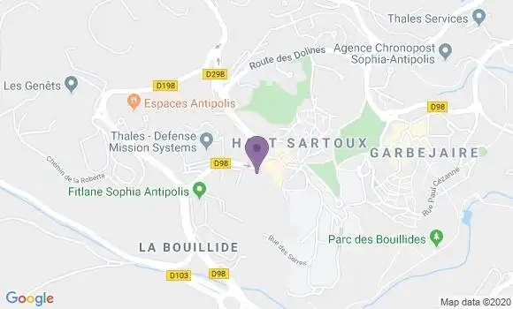 Localisation Banque Populaire Agence de Valbonne Sophia Antipolis