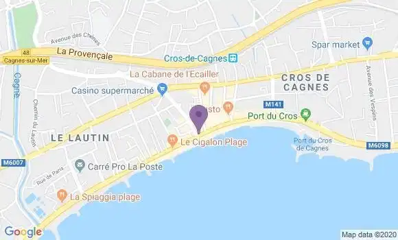 Localisation Banque Populaire Agence de Cros de Cagnes