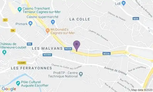 Localisation Banque Populaire Agence de Cagnes sur Mer Pénétrante