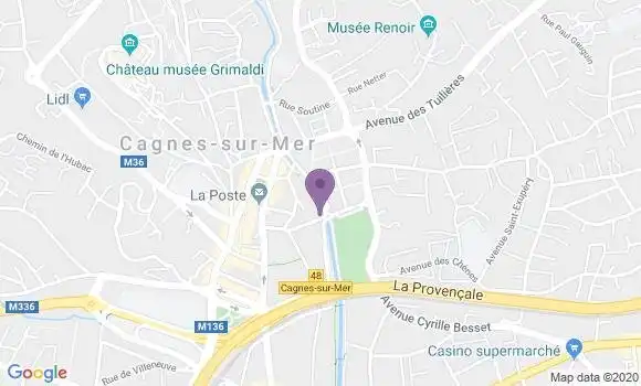 Localisation Banque Populaire Agence de Cagnes sur Mer