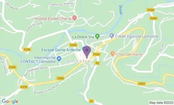 Localisation Banque Populaire Agence de Lamastre
